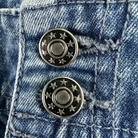 CJ Banks Shorts Womens 18W Blue Flat Front High Rise Cotton Pockets Medium Denim - Picture 7 of 16